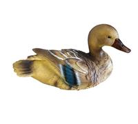 Xgdsnly Figura Ave Acuática Resistente a la Intemperie Ave Acuática Resina Adorable Figuras para Patio, Pato Macho Mirando hacia Atrás