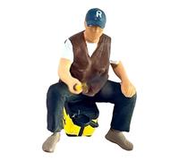 Xgdsnly Figura en Miniatura de Un Pescador, Hecha de Resina, Que Reproduce con Detalle Escenas Fotográficas, Sentarse Pescando
