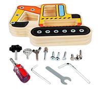 Xgdsnly Juego de Destornilladores con Tablero de Madera, Tuercas, Tornillos Y Herramientas Prácticas de Aprendizaje, Adecuadas para Niños, como se Muestra