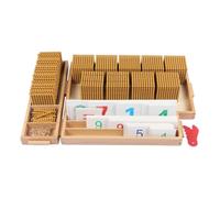 Xgdsnly Juego Educativo Auto-Dirigido Base Aritmética Temprana Juego Educativo Auto-Dirigido Matemáticas Banjas con Compartimentos Set Números Y, Dorado, Dorado