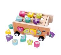 Xgdsnly Juguete Encajar Formas con Ruedas Didáctico Carrito Encaje Coordinación Mano-Ojo Camión Clasificador Figuras para Guarría, Oso 18 Hoyos