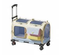 Xgdsnly Maleta Felina Rodante Gran Capacidad Transportín con Ruedas Mango Telescópico Bolsa Felina con Ruedas para Dueños de Varios Gatos, Viaje, Traslado, Plegable, Peso Total 3.2kg