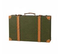 Xgdsnly Maleta Vintage Baúl Nostálgico Caja de Organización Maletín Retro con Bordes Cosidos y Temática Adecuado para Regalar y Ambientar Espacios Familiares, 1120K Sand Green L