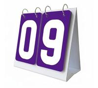 Xgdsnly Marcador Impermeable Manual Plegable Marcador de Puntos de Mesa de Resultados Anillas de Acero Inoxidable Cambio Ágil PVC Grueso Adecuado para, 2-Dígitos, Morado WP