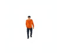 Xgdsnly Miniatura Figura Maqueta Ciudad Arquitectura Diorama Tren Proyecto Escolar Plástico Pintado Altura3cm Detalle Cuidadoso, Hombre Caminando Con Camisa Naranja Y Pantalones Oscuros