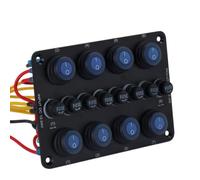 Xgdsnly Panel Interruptores 8 Vías Oscilante Panel Interruptores con Fusibles Precableado para Instaladores, Barcos