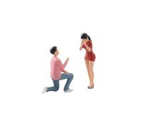 Xgdsnly Pareja Figuras en Miniatura Tallado Miniaturas Coleccionable Juguete para Maquetas, Pareja Propuesta De Matrimonio