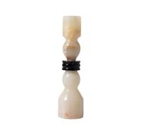 Xgdsnly Portavelas con Negro Escultórico, Candelabro Alto De Resina Transparente con Base Negra, Estilo Moderno Y Minimalista, 8x8x33cm, 2.1kg