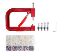 Xgdsnly Remachadora Perlas Manual Práctico Máquina Colocación Perlas con Cabezales Herramientas para, Manualidas, Costura, Rojo