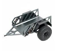 Xgdsnly Remolque Escala 1/10 Crawler RC Tráiler Accesorio Carrocería Chasis Metálico con Detalles CNC para Mayor Realismo en Rutas y Vitrinas Adecuado para, Dark Titanium