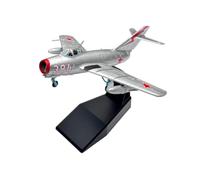 Xgdsnly Réplica de Aeronave Avión de Maqueta, Modelo De Avión De Combate MiG-15 Soviético 1/72, Plateado con Marcas Rojas Y Estrella Roja