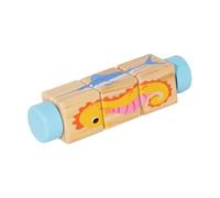 Xgdsnly Rompecabezas Giratorio de Madera 3D - Juguete Educativo para Niños - Promueve La Motricidad Fina - Juego Familiar - Formas Y Objetos, Style B