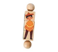 Xgdsnly Rompecabezas Giratorio de Madera Juego de Bloques Manualidad Educativo Juego de Construcción para Aprendizaje Temprano Reconocimiento de Objetos Niños, Style a