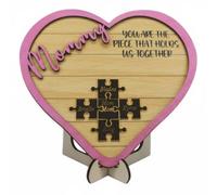 Xgdsnly Rompecabezas Nombres Res Personalizado Placa Corazón Personalizada Mensaje Sentimental Personalizada para Abuela, Style 1