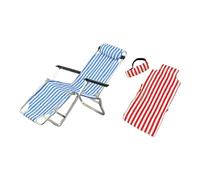 Xgdsnly Silla de Playa para Muñecas BJD, Silla de Playa para Estación de Ferrocarril, Mesa de Arena, Proyecto DIY, Escena en Miniatura, 1:6, Azul