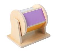 Xgdsnly Tambor Giratorio de Madera Educativo con Espejo Y Campana, Juguete Sensorial para El Desarrollo de La Motricidad Fina Y El Reconocimiento de Colores.