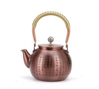 Xgdsnly Tetera Cobre Artesanal Tetera con Asa Alta corativa Vajilla para Coleccionistas, 1.3L, Tetera De Cobre Con Grabado De Sutra Del Corazón 二号心经