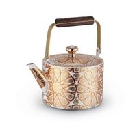 Xgdsnly Tetera con Colador Ergonómico Tetera Acero Inoxidable Brillante Hervidor para Aficionados Al Té, Invitados, para la Mesa, 1.5L, Estilo 6 Dorado Con Patrón De Estrella