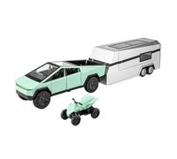 XGFFBAGB 1:24 para Cybers Camión Pick-up Remolque Aleación Fundición Metal Camping-Car Modelo De Coche De Turismo Sonido Luz Regalo De Juguete (Green,with Box)