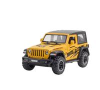 XGFFBAGB 1:32 Wrangler Rubicon - Modelo De Coche De Aleación Fundida A Presión, Vehículo Todoterreno De Metal, Juguete Coleccionable De Regalo(Yellow,with Box)