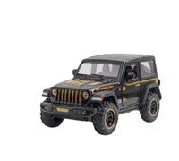 XGFFBAGB 1:32 Wrangler Rubicon - Modelo De Coche De Aleación Fundida A Presión, Vehículo Todoterreno De Metal, Juguete Coleccionable De Regalo(Black,with Box)