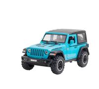 XGFFBAGB 1:32 Wrangler Rubicon - Modelo De Coche De Aleación Fundida A Presión, Vehículo Todoterreno De Metal, Juguete Coleccionable De Regalo(BLU,with Box)
