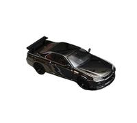 XGFFBAGB 1/64 para GTR R34 V Spec II Galvanizado Negro Diecast Colección De Modelos De Coches Juguetes(with Box)