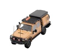 XGFFBAGB 1/64 para Land Cruiser LC79 Pickup Doble Cabina Modelo De Coche Fundido A Presión(Brown Yellow,with Box)