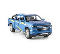 XGFFBAGB Modelo De Coche Camioneta Silverado 1/32, Aleación De Metal Fundido A Presión, Juguete Extraíble, Colección, Regalo(BLU,with Box)