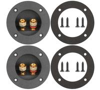 XGGYA Conector redondo de caja de altavoz tipo tornillo de 3 pulgadas, taza de terminal de caja de altavoz de 2 vías con postes de encuadernación chapados en oro, conexión de cable desnudo y enchufe