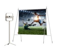 XGIMI Elfin Flip Plus Proyector Portátil Pack con Pantalla de Exterior de 70" y Soporte PowerBase con Batería, Proyector 1080P Google TV con Netflix Oficial, Kit de Cine para Camping y Jardín