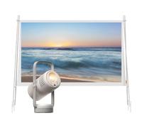 XGIMI Vibe One Batería integrada Proyector Kit para Exteriores,Incluye Pantalla de 70",1080p Mini portátil, Google TV con Netflix, Sound by JBL, Soporte 160°, 1,2 h de Autonomía(Nube Ceniza)