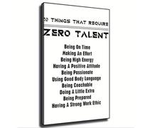 XGINERFEX 10 Things That Require Zero Talent Wall Decor Great Leadership Quote Canvas Art for Gym Bedroom(Framed,08x12inch(20x30cm))