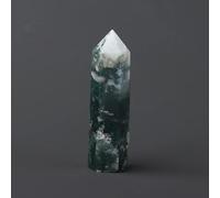 XGINERFEX 1PC Crystal Magic Wand Green Water Grass Agate Point Moss Jade Hexagonal Column Ornaments (Size : 9-10cm) Gemstone Stone