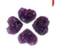 XGINERFEX 3-4cm Rough Uruguay Heart Shaped Amethyst Geode Cluster Crystals Stones Crystal Clusters Home Decoration Ornaments Gemstone Stone