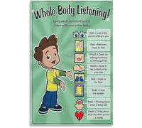XGINERFEX Active Listening Skills Educational Poster Canvas Wall-Art for Classroom Decor Bedroom Social Emotional Learning(Unframed,16x24inch(40x60cm))