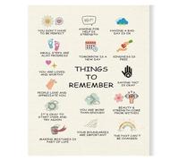 XGINERFEX Affirmation & Mental Health Poster, Things to Remember Office Canvas Wall-Art for Counseling, Classroom, Home(Framed,12x18inch(30x45cm))