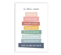 XGINERFEX Affirmation Wall-Art Inspirational Poster for Classroom and Homeschool You Matter You Are Loved Nursery Office Decor(Unframed,08x12inch(20x30cm))