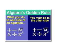 XGINERFEX Algebra's Golden Rule Reference Chart Poster for Math Students and Teachers(Unframed,12x18inch(30x45cm))