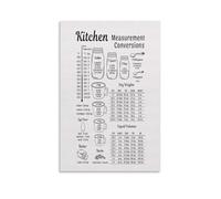 XGINERFEX All-in-One Kitchen Conversion Poster, Baking Measurement Cheat Sheet Wall-Art Print, Waterproof Tear-Resistant for Busy Kitchen, Office, Dorm(Unframed,16x24inch(40x60cm))