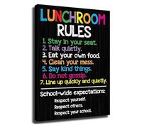 XGINERFEX Americana Kitchen Decor Vintage Diner Rules Poster Retro Sign Wall-Art for Bar Grill Room and Rustic Dining Area Decor(Framed,08x12inch(20x30cm))