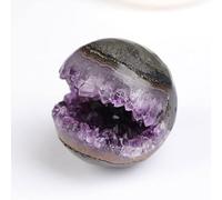 XGINERFEX Amethyst Druzy Geode Crystal Ball Gemstone Sculpture Figurine Stone Sphere for Home Decoration Divination Fengshui,200-300g Gemstone Stone