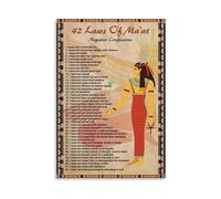 XGINERFEX Ancient Egyptian 42 Laws of Maat 2-Piece Canvas Wall-Art, Goddess Ma'at Principles Print for Living Room & Bedroom Decor(Unframed,08X12inch(20X30cm))