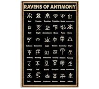 XGINERFEX Antimony Ravens Vintage Poster, Witch Symbols Wall-Art, Retro Cafe Room Decor(Unframed,08x12inch(20x30cm))