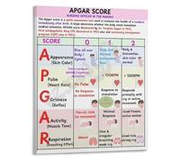 XGINERFEX APGAR Score and Newborn Assessment Educational Reference Poster for Healthcare Workers Nursing School Pediatric Clinic Canvas Wall-Art(Framed,12x18inch(30x45cm))