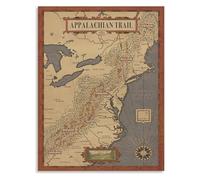 XGINERFEX Appalachian Trail Topographic Art for Hiking Theme and Nature Lover Wall Decor(Framed,12x18inch(30x45cm))