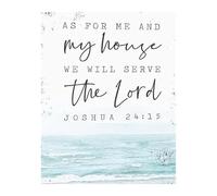 XGINERFEX As For Me and My House We Will Serve The Lord, Joshua 24:15 Nursery Wall-Art, Christian Scripture Print for Boy or Girl Room (Framed,16x24inch(40x60cm))