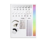 XGINERFEX Beauty Salon Eyelash Extension Chart Lash Map Guide Canvas Wall-Art Poster for Living Room Bedroom Home Decor(Framed,12x18inch(30x45cm))