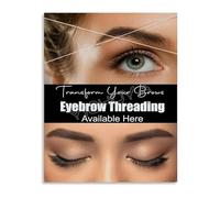 XGINERFEX Beauty Salon Service Menu Poster Brow Threading Lash Care Chart Canvas Art Print for Studio Client Reference(Framed,16x24inch(40x60cm))