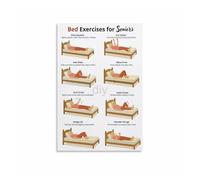 XGINERFEX Bed Exercises for Seniors Low Impact Workout Routine Chart for Elderly Gentle Fitness Home Wall-Art(Framed,16X24inch(40X60cm))